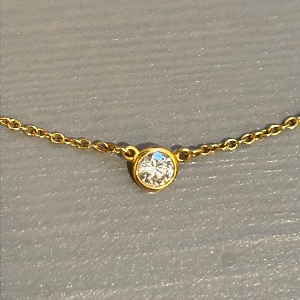 Tiffany & Co Elsa Peretti Diamonds by the Yard Necklace, 18k YG, 0.22ct - 0.25ct